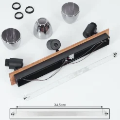 Suspension Verre Fumé-hofstein Plafonnier Murianette Écru, Noir, 3 lumières