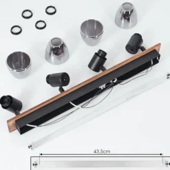 Suspension Verre Fumé-hofstein Plafonnier Murianette Écru, Noir, 4 lumières