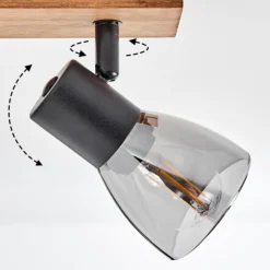 Suspension Verre Fumé-hofstein Plafonnier Murianette Écru, Noir, 4 lumières