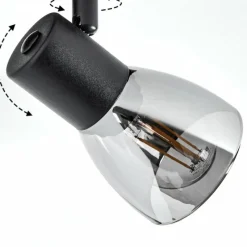 Suspension Verre Fumé-hofstein Plafonnier Murianette Noir, 3 lumières