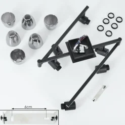 hofstein Plafonnier Murianette Noir, 6 lumières