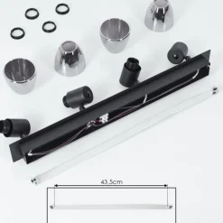 hofstein Plafonnier Murianette Noir, 4 lumières