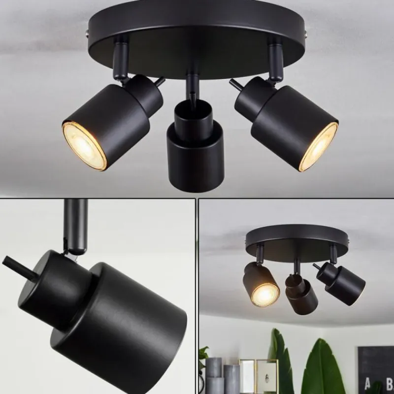 hofstein Plafonnier Nestavel LED Noir, 3 lumières