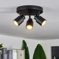 hofstein Plafonnier Nestavel LED Noir, 3 lumières