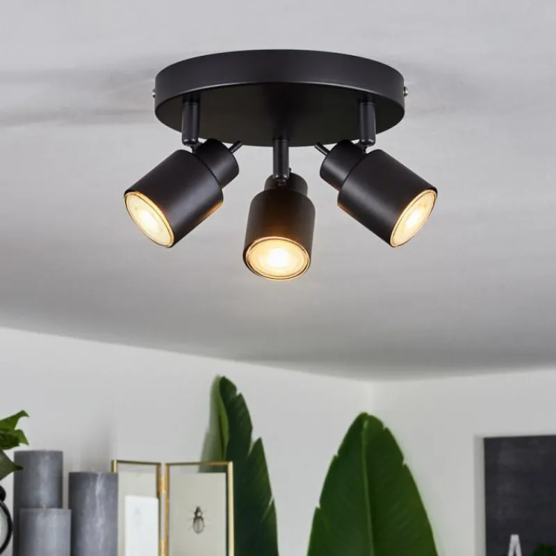 hofstein Plafonnier Nestavel LED Noir, 3 lumières