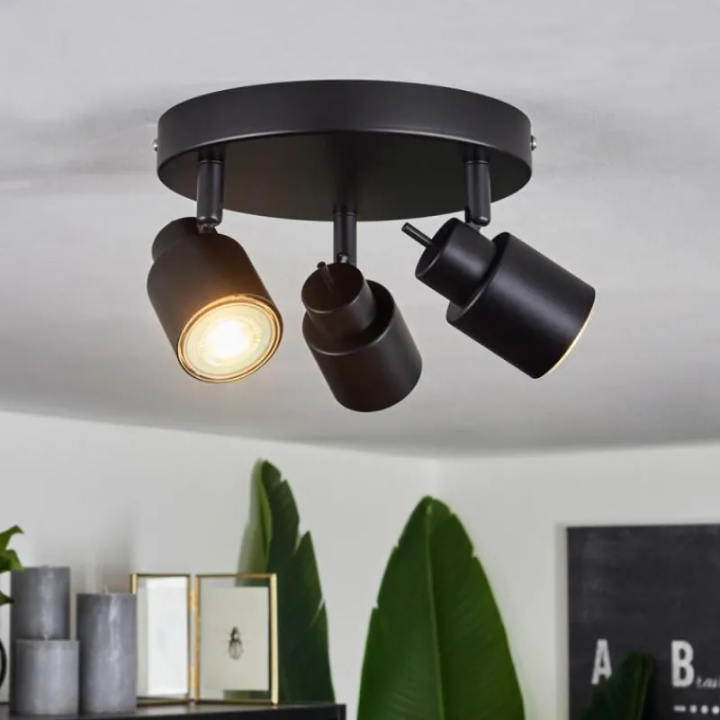 hofstein Plafonnier Nestavel LED Noir, 3 lumières