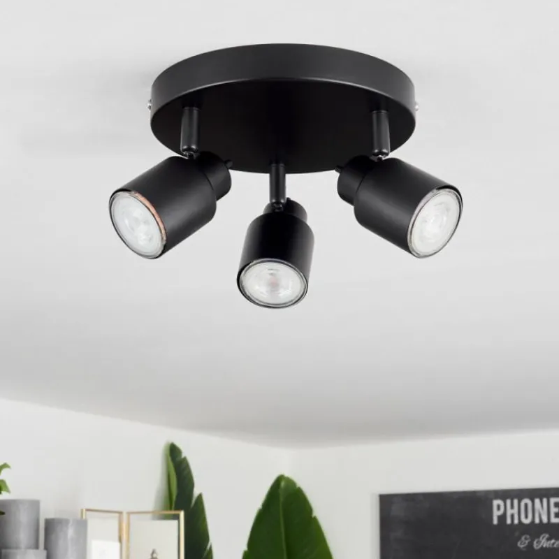 hofstein Plafonnier Nestavel LED Noir, 3 lumières