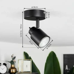 hofstein Plafonnier Nestavel LED Noir, 1 lumière* Éclairage Led