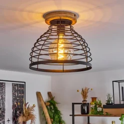 Lampes Vintages & Rétros-hofstein Plafonnier Omba Bois clair, 1 lumière