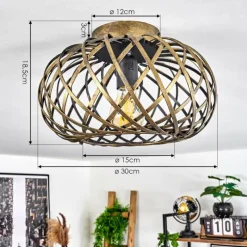 Lampes Dorées-hofstein Plafonnier Oravi Ancien, Or, 1 lumière