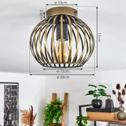 Lampes Dorées-hofstein Plafonnier Oravi Ancien, Or, 1 lumière