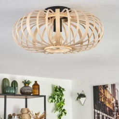 Style Boho-Chic-hofstein Plafonnier Oravi Bois clair, 1 lumière