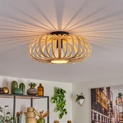 Style Boho-Chic-hofstein Plafonnier Oravi Bois clair, 1 lumière