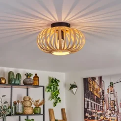 Style Boho-Chic-hofstein Plafonnier Oravi Bois clair, 1 lumière