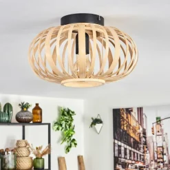 Style Boho-Chic-hofstein Plafonnier Oravi Bois clair, 1 lumière