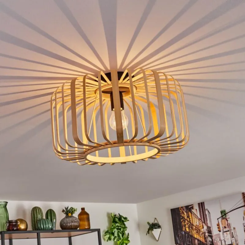 Style Boho-Chic-hofstein Plafonnier Oravi Bois clair, 1 lumière