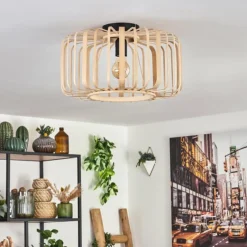 Style Boho-Chic-hofstein Plafonnier Oravi Bois clair, 1 lumière