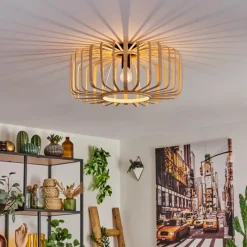 Style Boho-Chic-hofstein Plafonnier Oravi Bois clair, 1 lumière