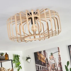 Style Boho-Chic-hofstein Plafonnier Oravi Bois clair, 1 lumière