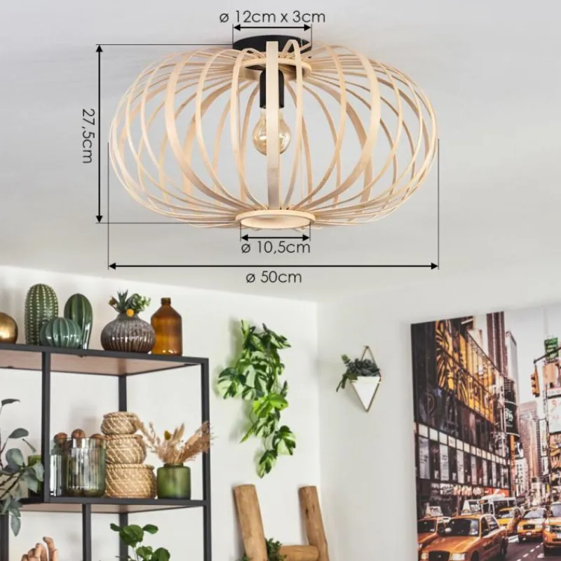 Style Boho-Chic-hofstein Plafonnier Oravi Bois clair, 1 lumière