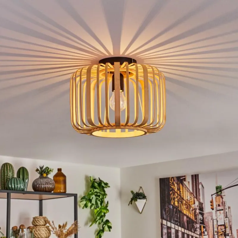 Style Boho-Chic-hofstein Plafonnier Oravi Bois clair, 1 lumière