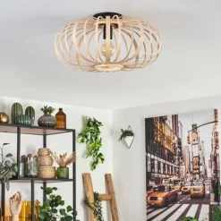 Style Boho-Chic-hofstein Plafonnier Oravi Bois clair, 1 lumière