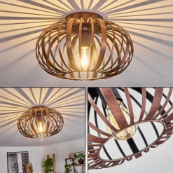Style Boho-Chic-hofstein Plafonnier Oravi Cuivre, 1 lumière