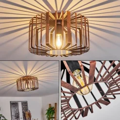 Style Boho-Chic-hofstein Plafonnier Oravi Cuivre, Rouille, 1 lumière