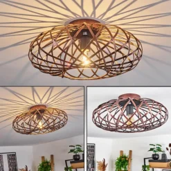 Lampes Vintages & Rétros-hofstein Plafonnier Oravi Cuivre, 1 lumière