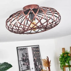 Lampes Vintages & Rétros-hofstein Plafonnier Oravi Cuivre, 1 lumière
