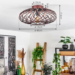 Lampes Vintages & Rétros-hofstein Plafonnier Oravi Cuivre, 1 lumière