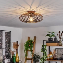 Lampes Vintages & Rétros-hofstein Plafonnier Oravi Cuivre, 1 lumière