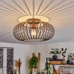 Lampes Vintages & Rétros-hofstein Plafonnier Oravi Cuivre, 1 lumière