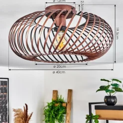 Lampes Vintages & Rétros-hofstein Plafonnier Oravi Cuivre, 1 lumière