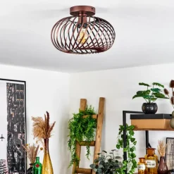 Lampes Vintages & Rétros-hofstein Plafonnier Oravi Cuivre, 1 lumière