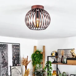 Lampes Vintages & Rétros-hofstein Plafonnier Oravi Cuivre, 1 lumière