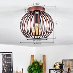 Lampes Vintages & Rétros-hofstein Plafonnier Oravi Cuivre, 1 lumière