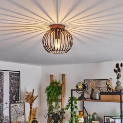 Lampes Vintages & Rétros-hofstein Plafonnier Oravi Cuivre, 1 lumière