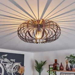 Lampes Industrielles-hofstein Plafonnier Oravi Cuivre, Noir, 1 lumière