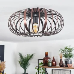 Lampes Industrielles-hofstein Plafonnier Oravi Cuivre, Noir, 1 lumière