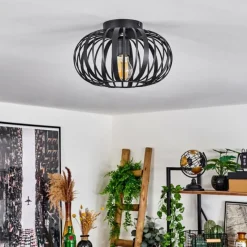Style Boho-Chic-hofstein Plafonnier Oravi Noir, 1 lumière