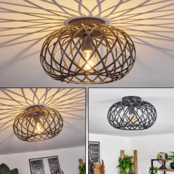 Style Boho-Chic-hofstein Plafonnier Oravi Noir, 1 lumière