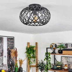 Style Boho-Chic-hofstein Plafonnier Oravi Noir, 1 lumière