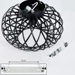 Style Boho-Chic-hofstein Plafonnier Oravi Noir, 1 lumière