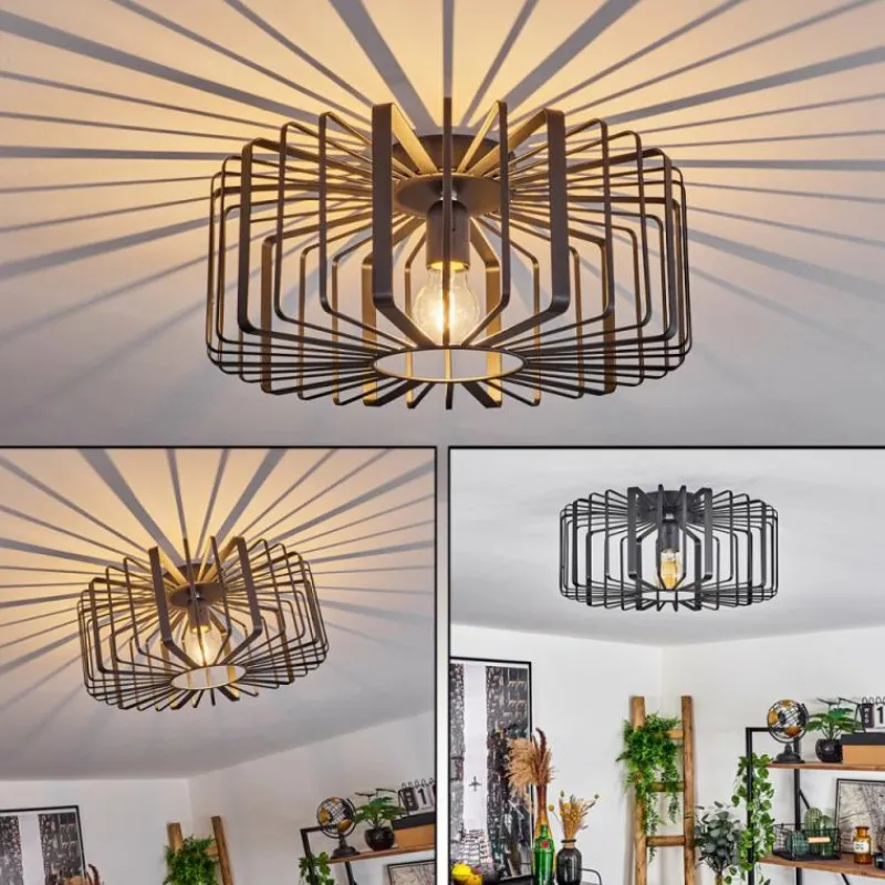 Style Boho-Chic-hofstein Plafonnier Oravi Noir, 1 lumière