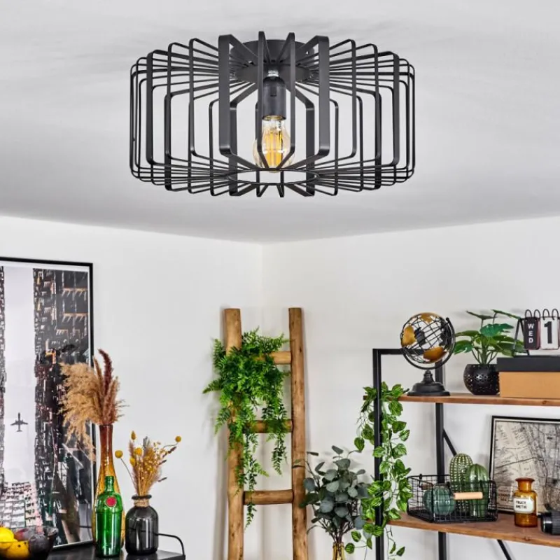 Style Boho-Chic-hofstein Plafonnier Oravi Noir, 1 lumière