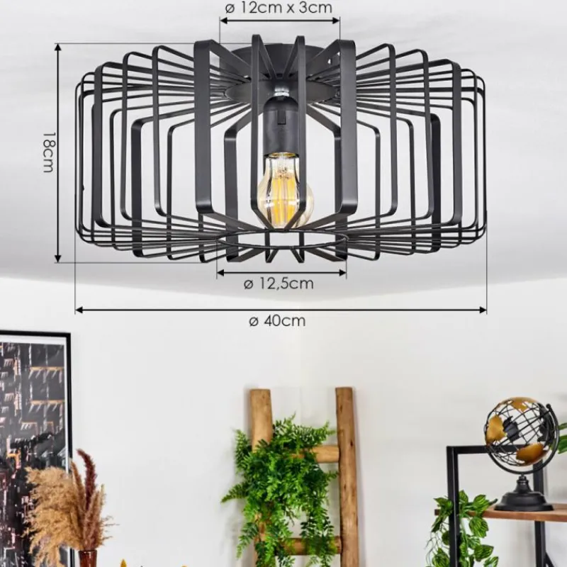 Style Boho-Chic-hofstein Plafonnier Oravi Noir, 1 lumière