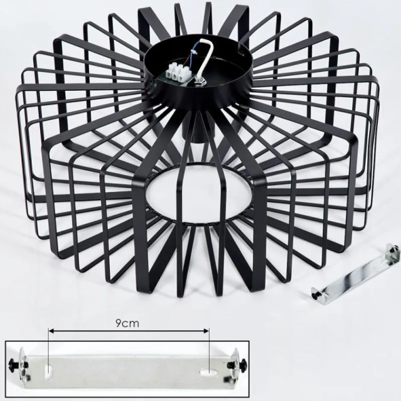 Style Boho-Chic-hofstein Plafonnier Oravi Noir, 1 lumière