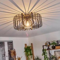 Style Boho-Chic-hofstein Plafonnier Oravi Noir, 1 lumière