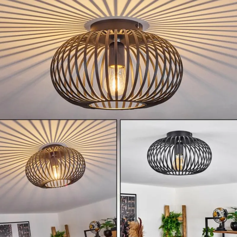 Style Boho-Chic-hofstein Plafonnier Oravi Noir, 1 lumière